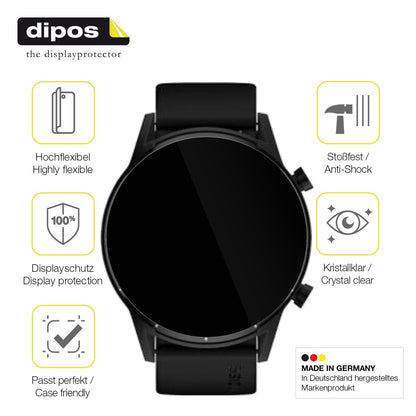 2x 3D Full Cover Schutzfolie für Tecno Watch Pro 2