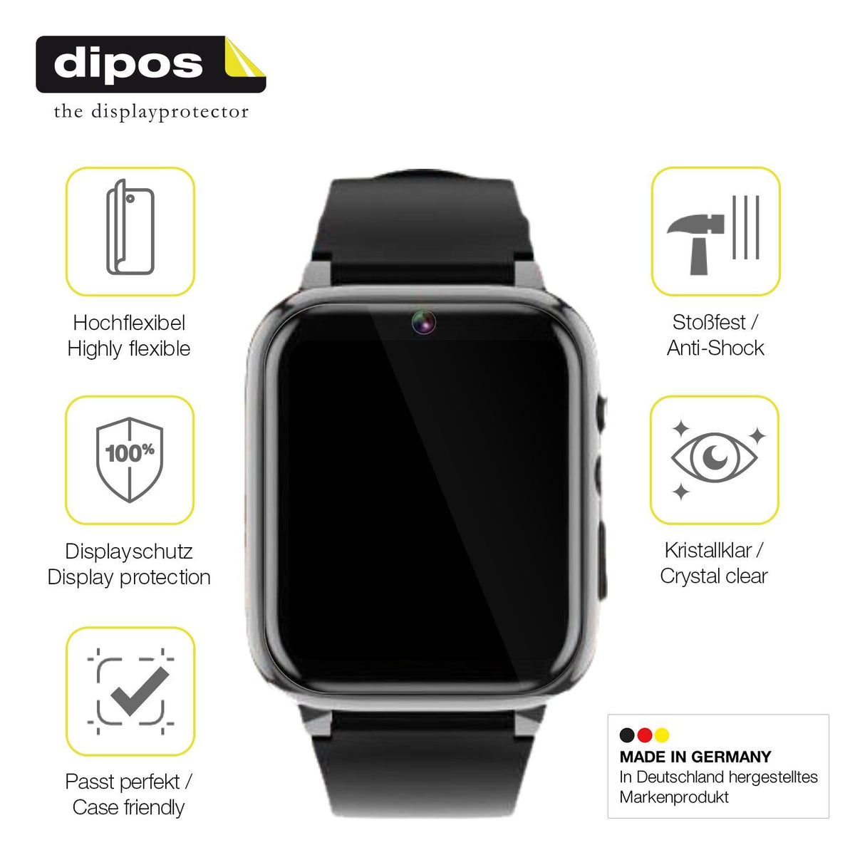 2x 3D Full Cover Schutzfolie für Winnes 24A08001 Smartwatch