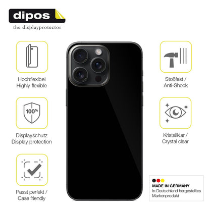 2x 3D Full Cover Schutzfolie für Apple iPhone 15 Pro Max Rückseite