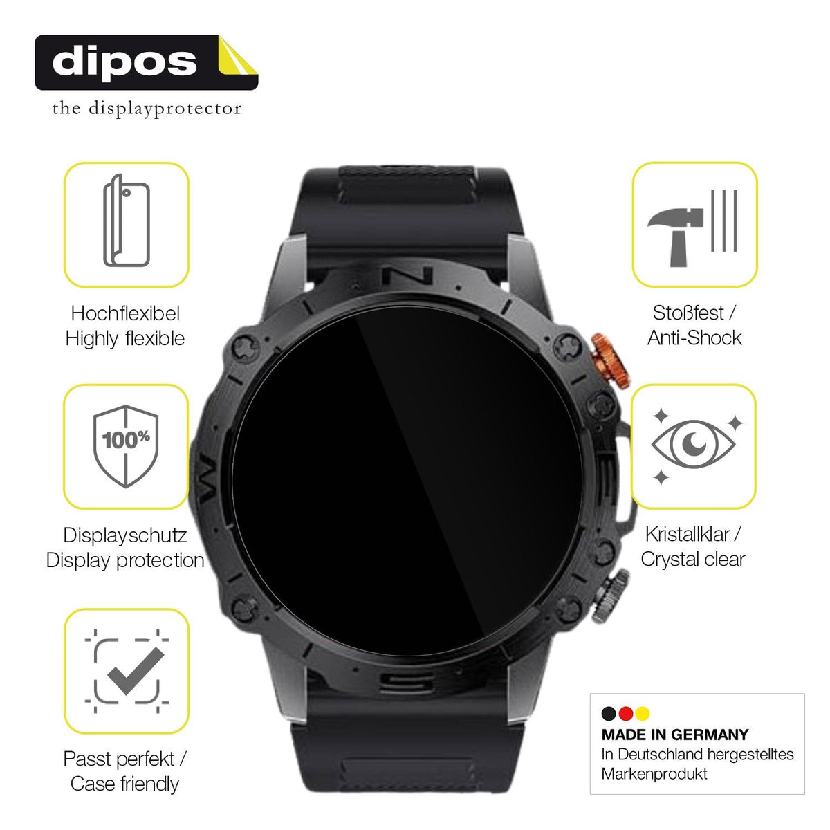 2x 3D Full Cover Schutzfolie für LIGE Smart Sports Watch I10