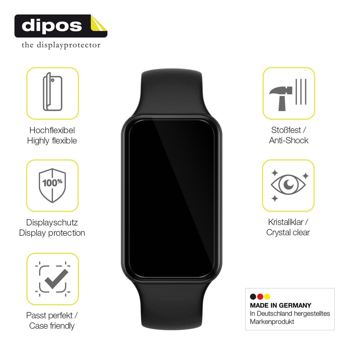 2x 3D Full Cover Schutzfolie für Huami Amazfit Band 7