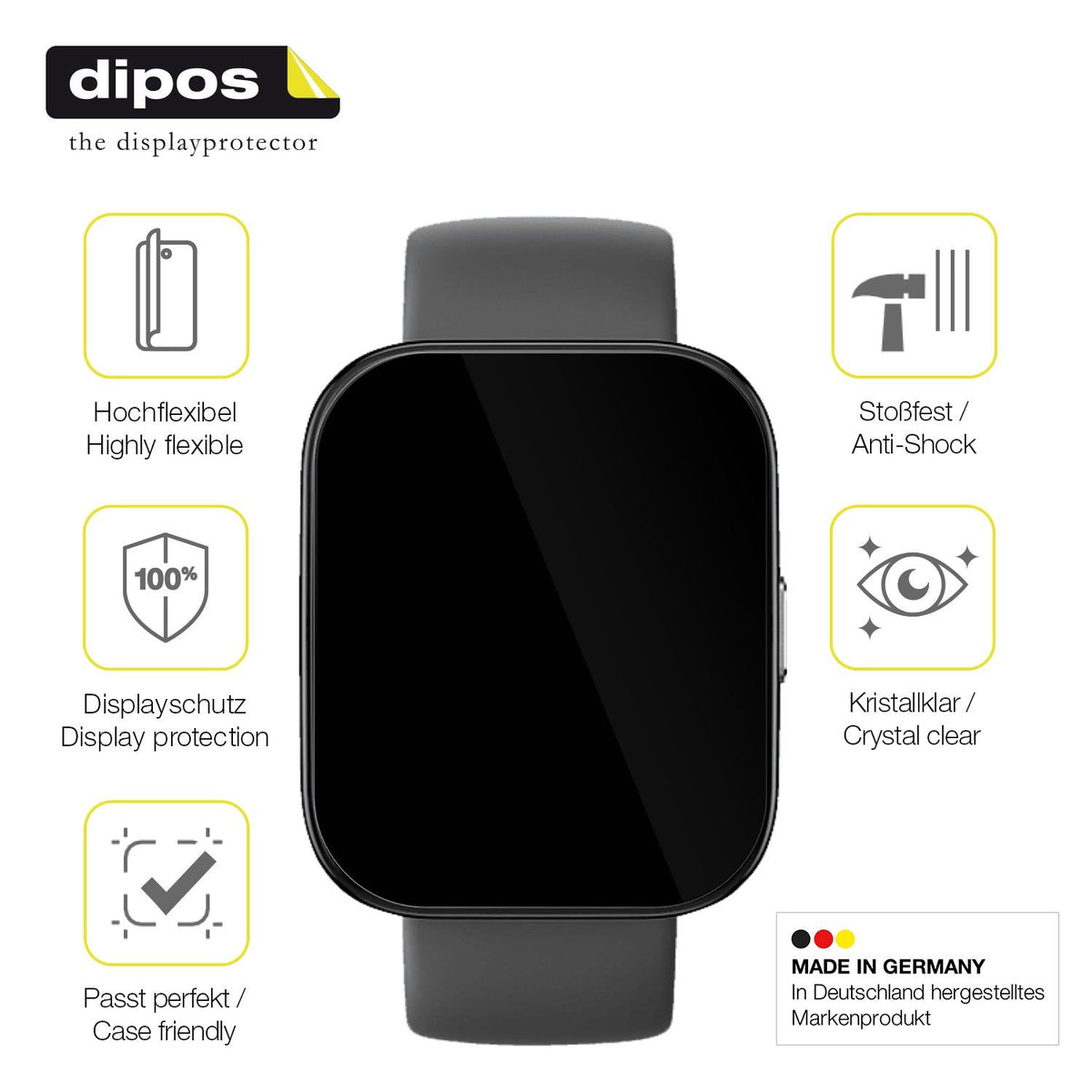2x 3D Full Cover Schutzfolie für Amazfit bip5 38mm