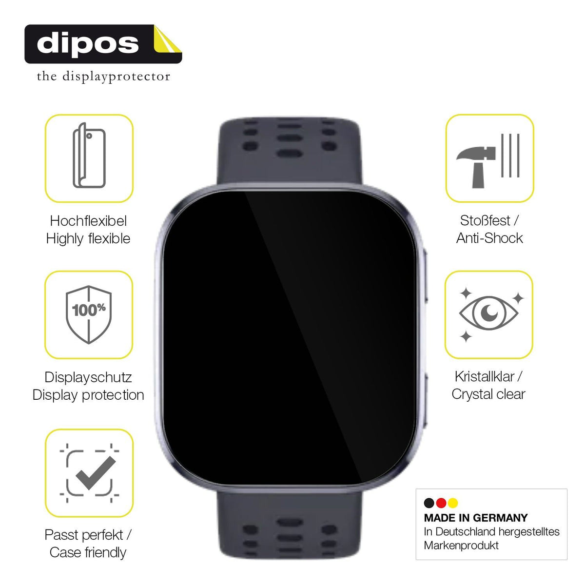 2x 3D Full Cover Schutzfolie für Huami Amazfit Bip 6