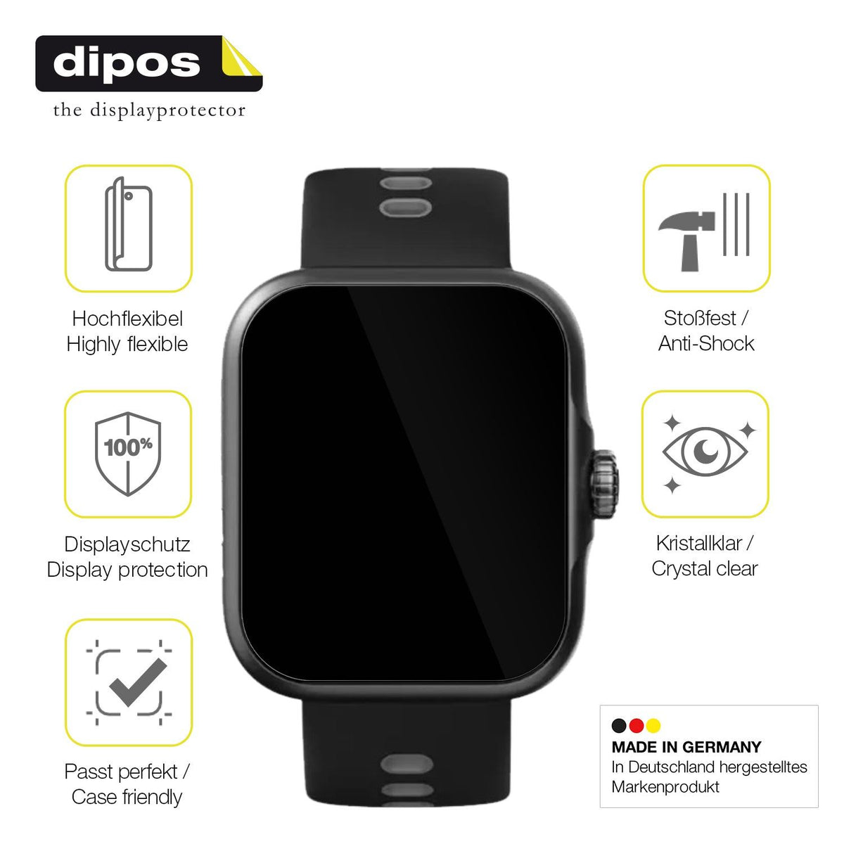 2x 3D Full Cover Schutzfolie für CW Watch S1