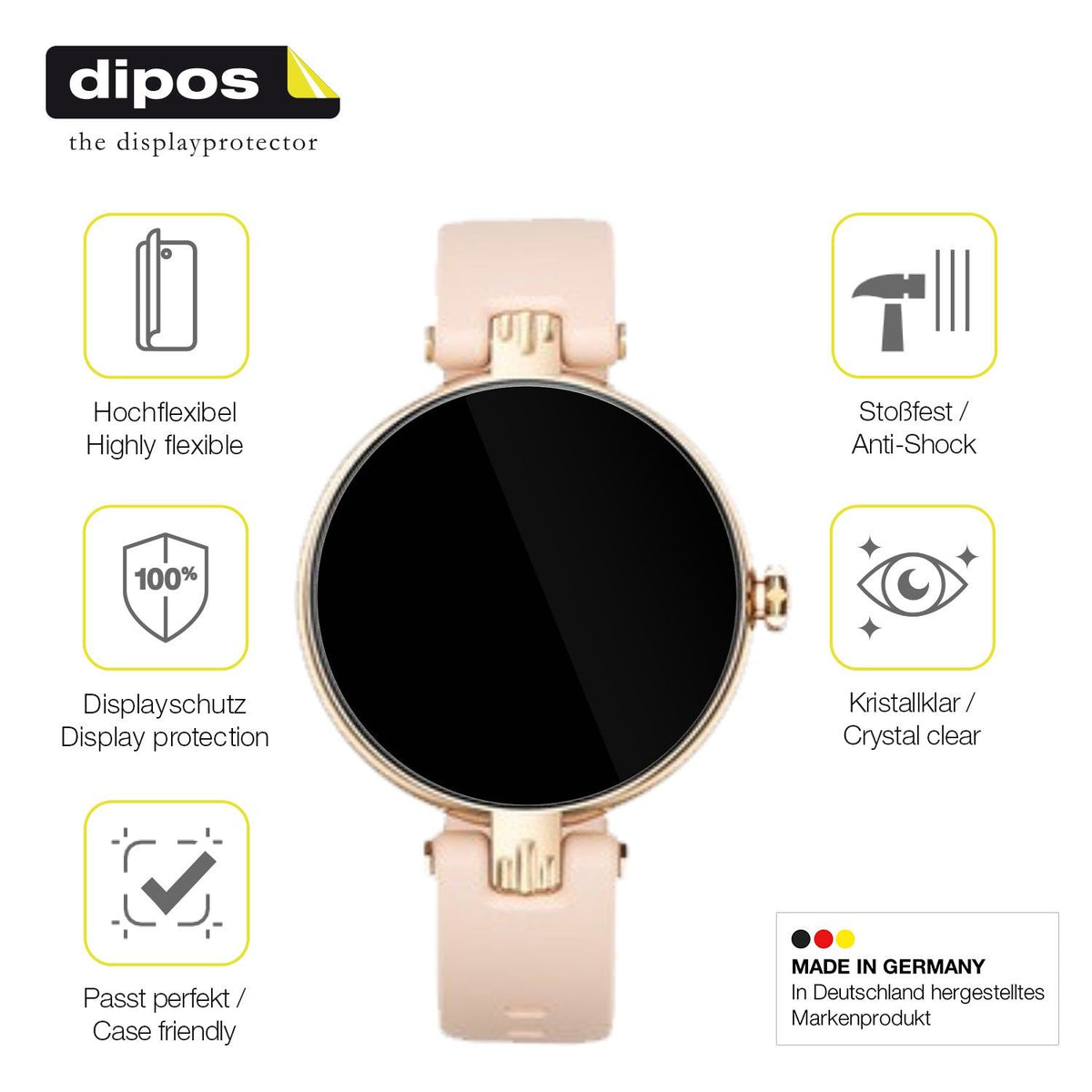 2x 3D Full Cover Schutzfolie für Sross Smartwatch 1.19 Zoll