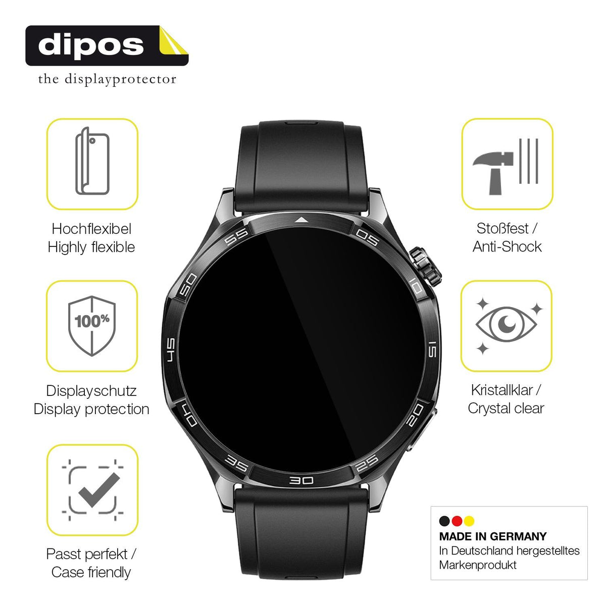 2x 3D Full Cover Schutzfolie für Huawei Watch 5 46mm