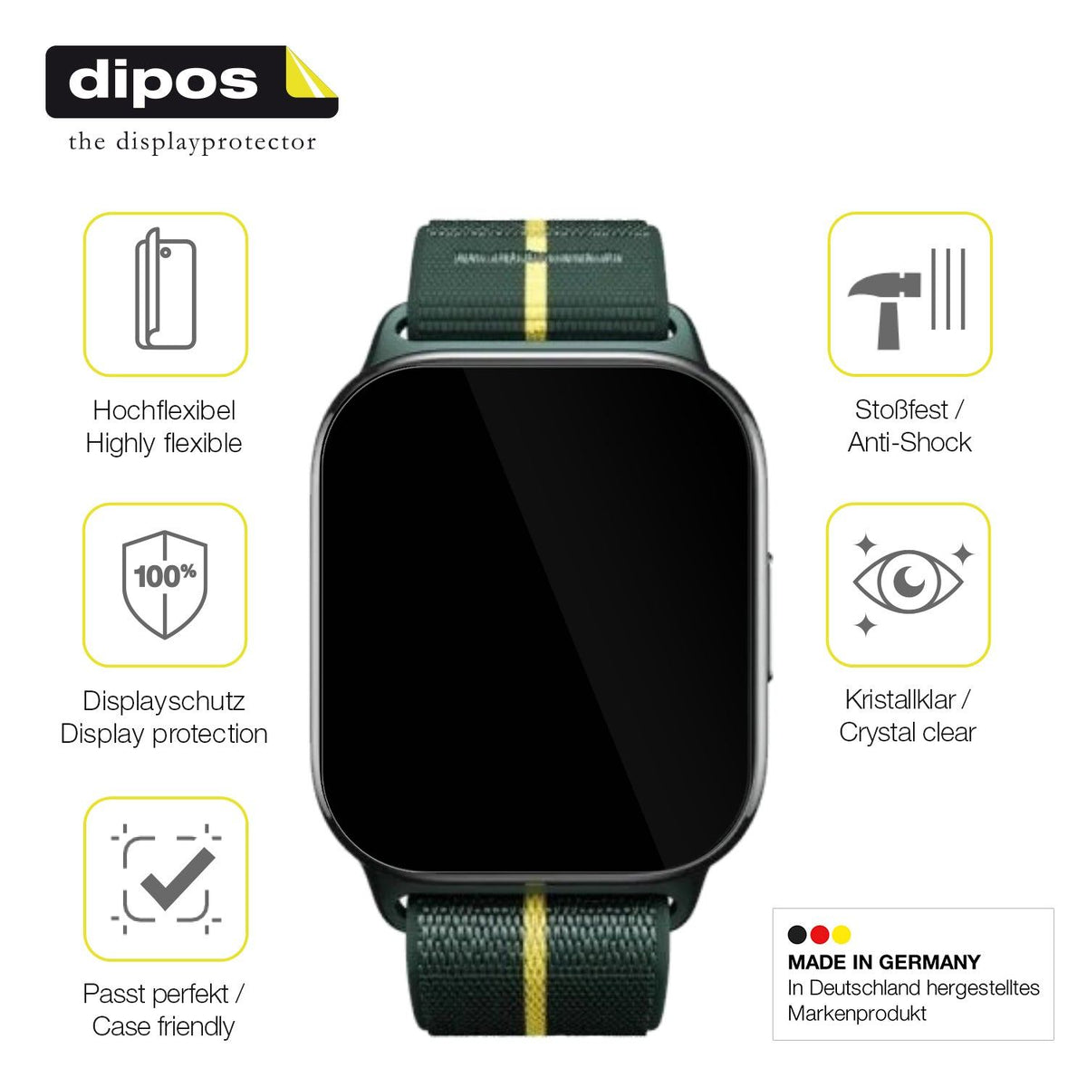 2x 3D Full Cover Schutzfolie für Motorola Moto Watch Fit 1.9 Zoll