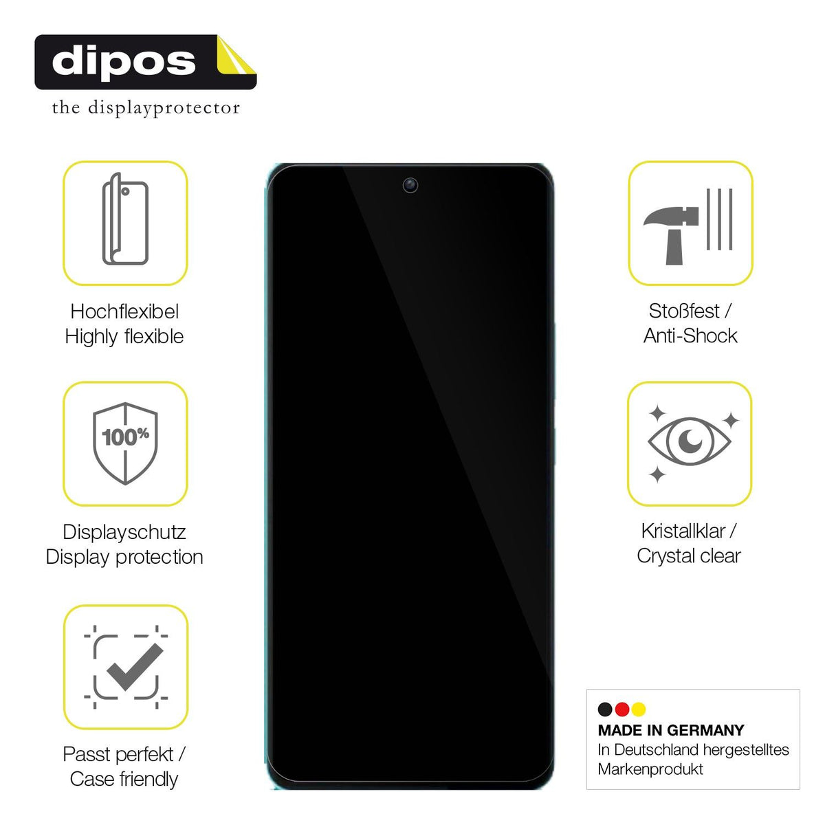 1x 3D Full Cover Schutzfolie für VIVO IQOO Neo7 Racing