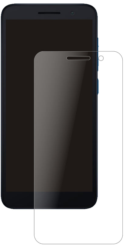 Alcatel1 (2021) mit aufgebrachter dipos Panzerfolie, die lästige Fingerabdrücke minimiert