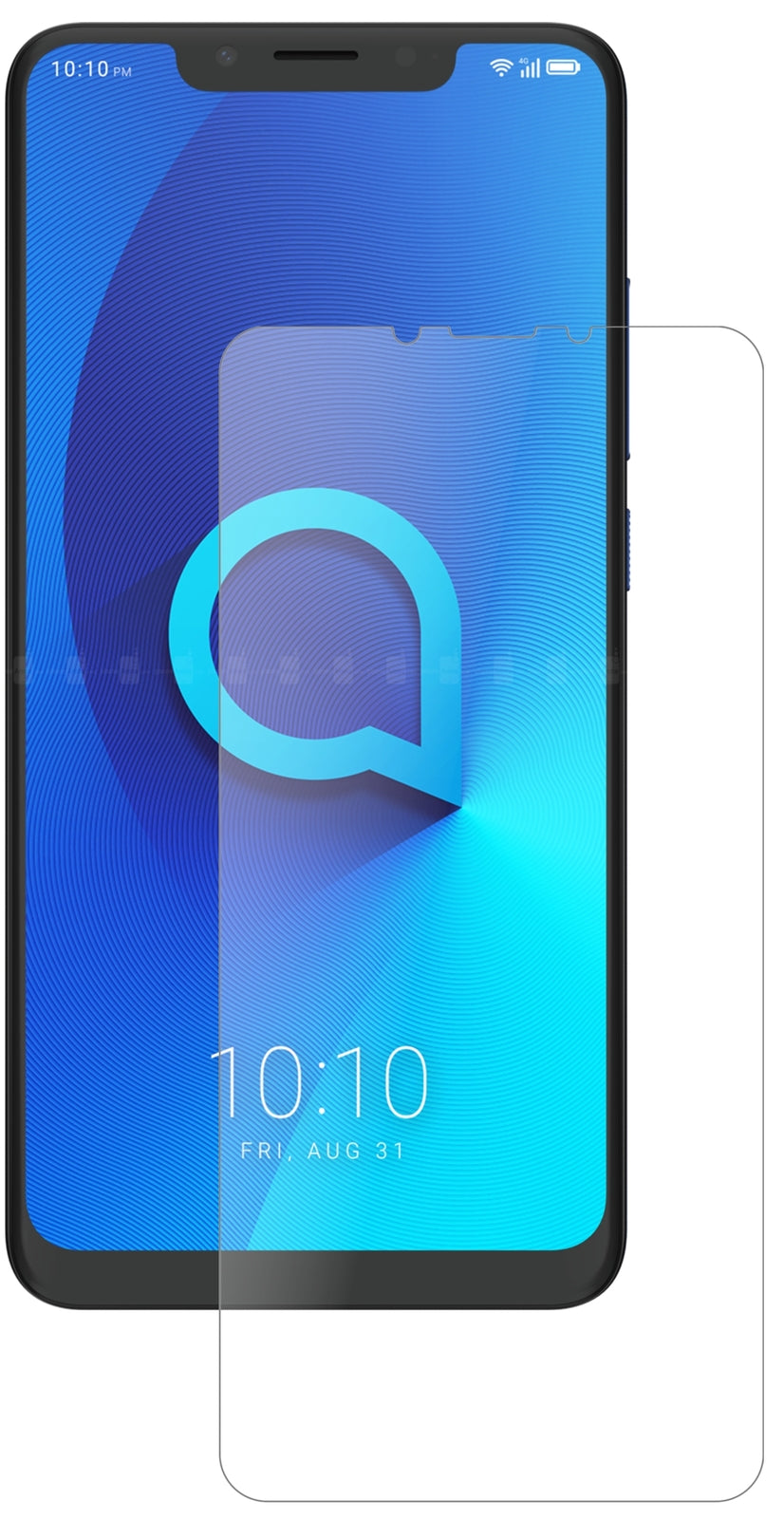 Alcatel5V mit aufgebrachter dipos Panzerfolie, die lästige Fingerabdrücke minimiert