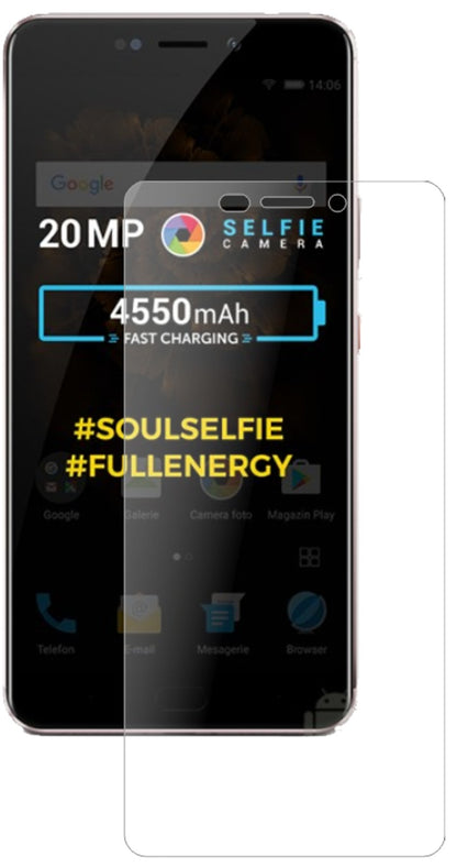 AllviewX4 Soul Xtreme mit aufgebrachter dipos Panzerfolie, die lästige Fingerabdrücke minimiert