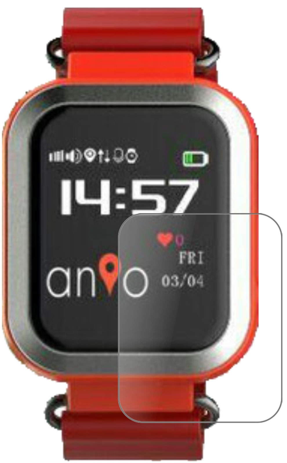 Anio3 Touch mit aufgebrachter dipos Panzerfolie, die lästige Fingerabdrücke minimiert