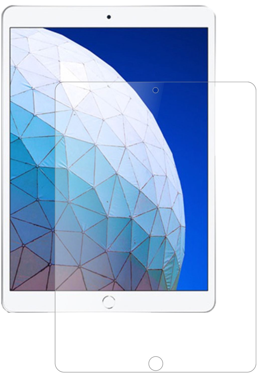 AppleiPad Air (2019) 10.5 Zoll mit aufgebrachter dipos Panzerfolie, die lästige Fingerabdrücke minimiert