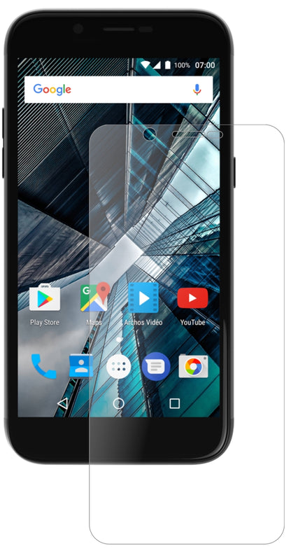 Archos50 Graphite mit aufgebrachter dipos Panzerfolie, die lästige Fingerabdrücke minimiert