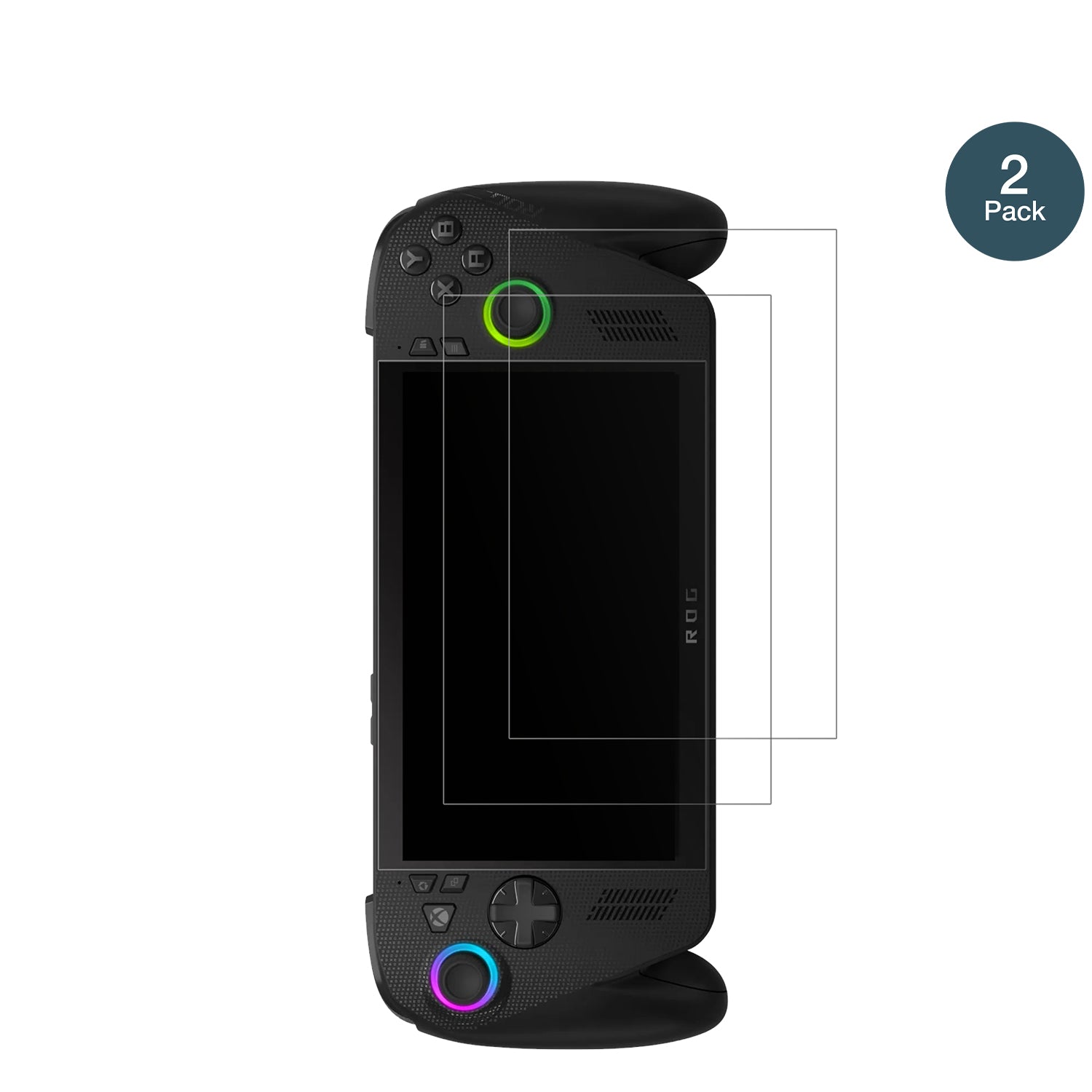 ASUSRog Xbox Ally X mit aufgebrachter dipos Panzerfolie, die lästige Fingerabdrücke minimiert