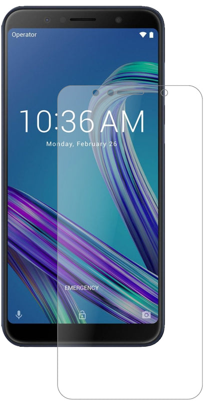 AsusZenFone Max M1 (ZB556KL) mit aufgebrachter dipos Panzerfolie, die lästige Fingerabdrücke minimiert