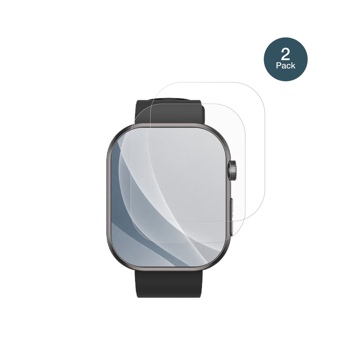 BanlvsSmartwatch 1.96 mit aufgebrachter dipos Panzerfolie, die lästige Fingerabdrücke minimiert