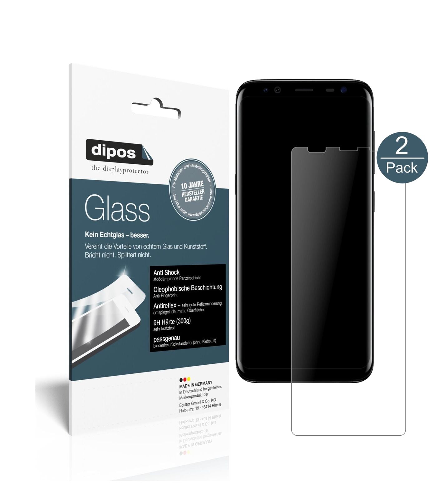 Matte Displayschutzfolie von dipos passend für Blackview S8, 9H kratzfest und blasenfrei montiert
