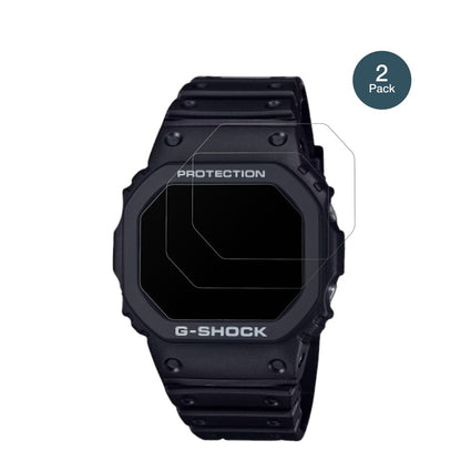 CasioG-Shock DW-5000R-1A mit aufgebrachter dipos Panzerfolie, die lästige Fingerabdrücke minimiert
