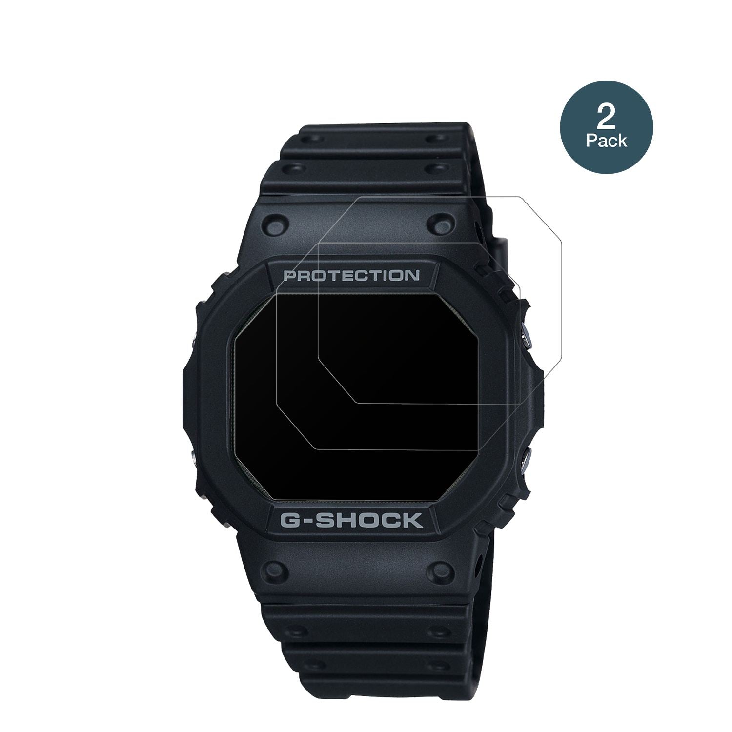 CasioG-Shock DW-5000U mit aufgebrachter dipos Panzerfolie, die lästige Fingerabdrücke minimiert