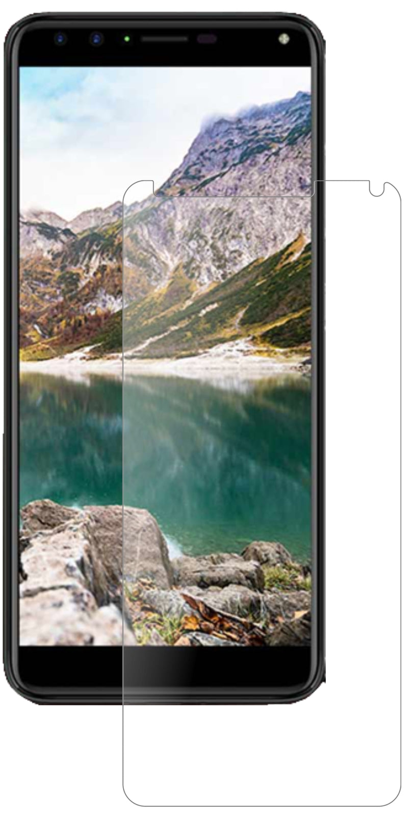 CherryMobile Flare S6 Plus mit aufgebrachter dipos Panzerfolie, die lästige Fingerabdrücke minimiert