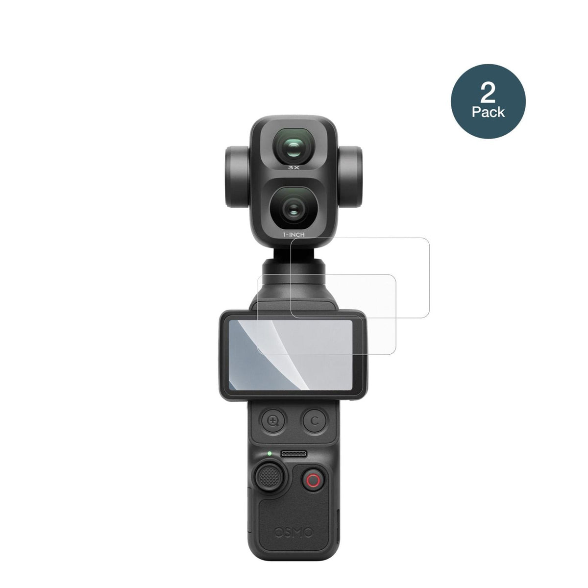 DJIOsmo Pocket 4P mit aufgebrachter dipos Panzerfolie, die lästige Fingerabdrücke minimiert
