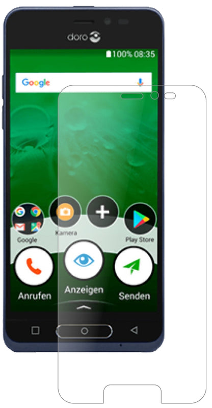 Doro8035 mit aufgebrachter dipos Panzerfolie, die lästige Fingerabdrücke minimiert