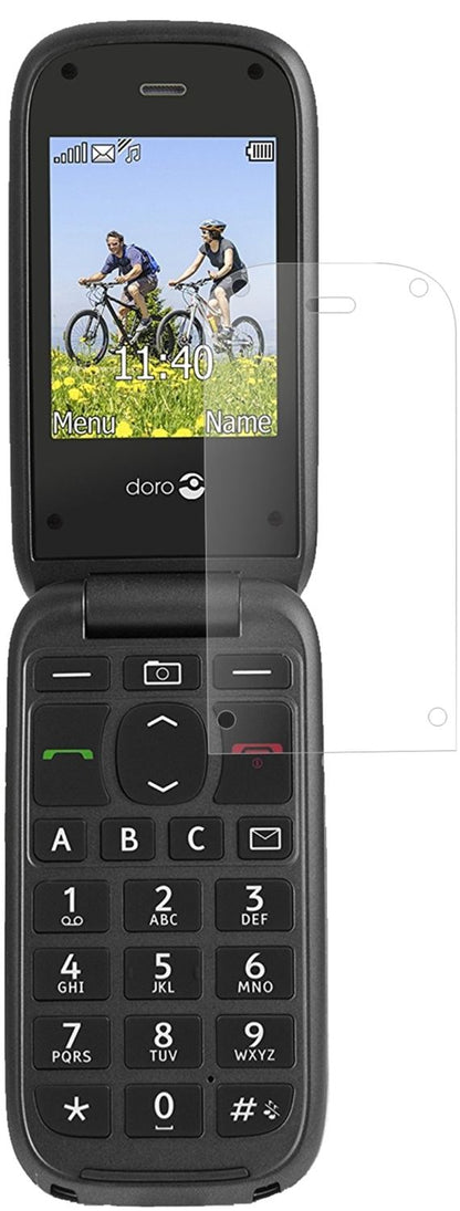 DoroPhoneEasy 613 mit aufgebrachter dipos Panzerfolie, die lästige Fingerabdrücke minimiert