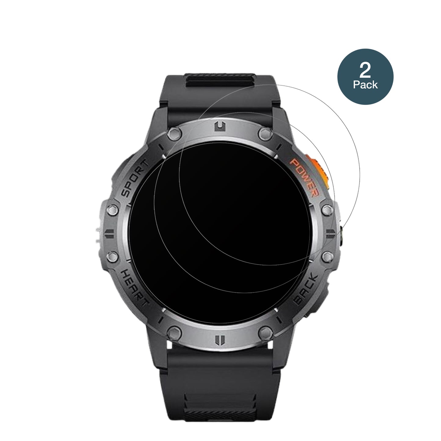 Dremac1.43 Zoll Smartwatch mit aufgebrachter dipos Panzerfolie, die lästige Fingerabdrücke minimiert
