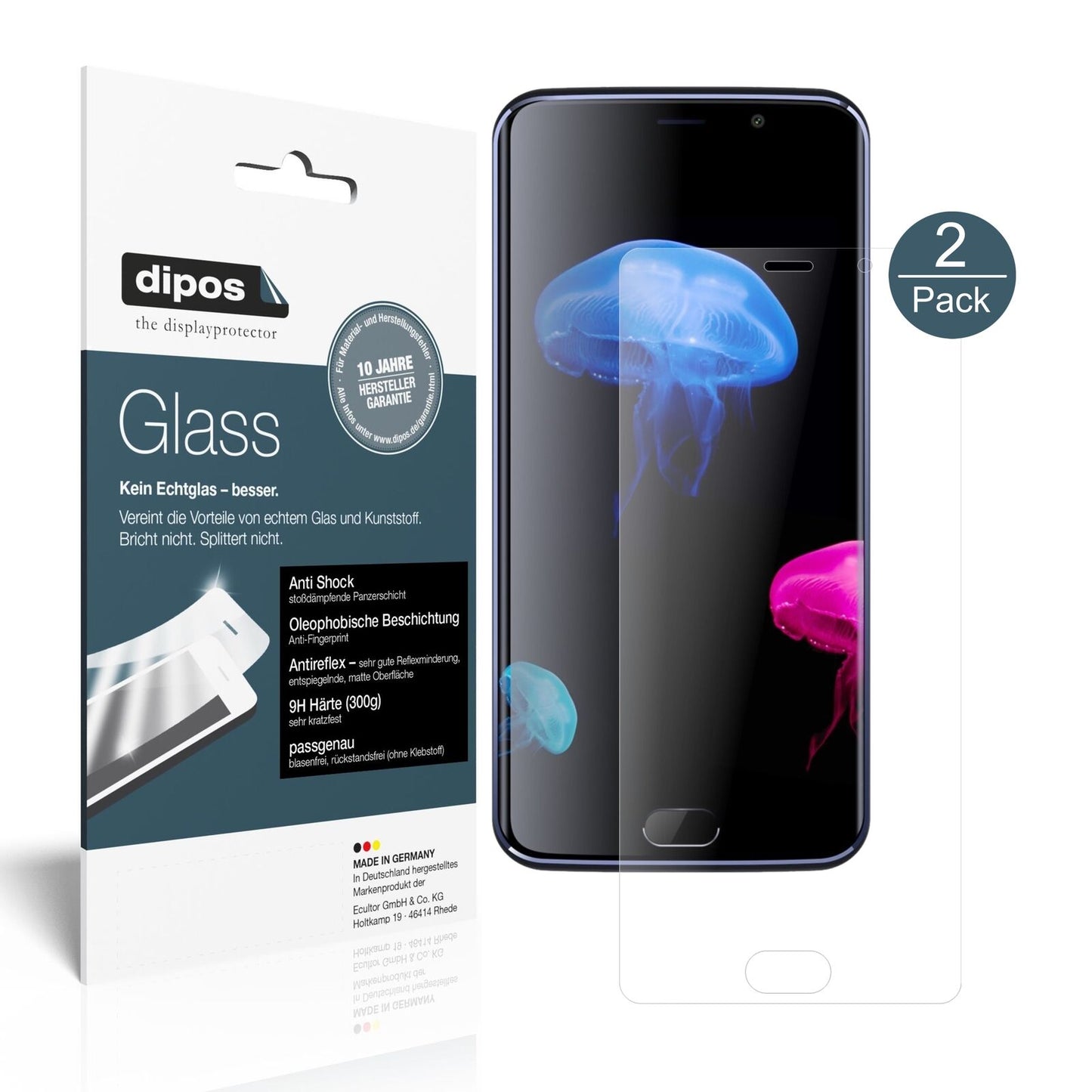 ElephoneS7 mit aufgebrachter dipos Panzerfolie, die lästige Fingerabdrücke minimiert