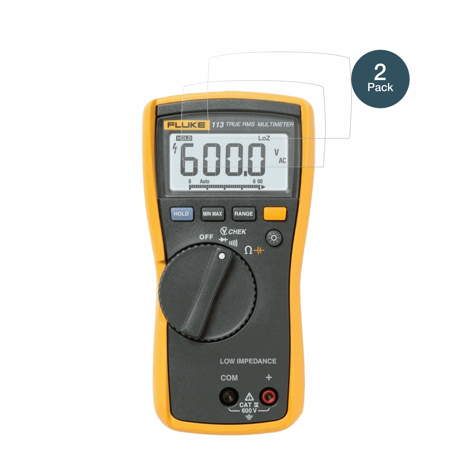 FlukeMultiMeter 113 mit aufgebrachter dipos Panzerfolie, die l�stige Fingerabdr�cke minimiert