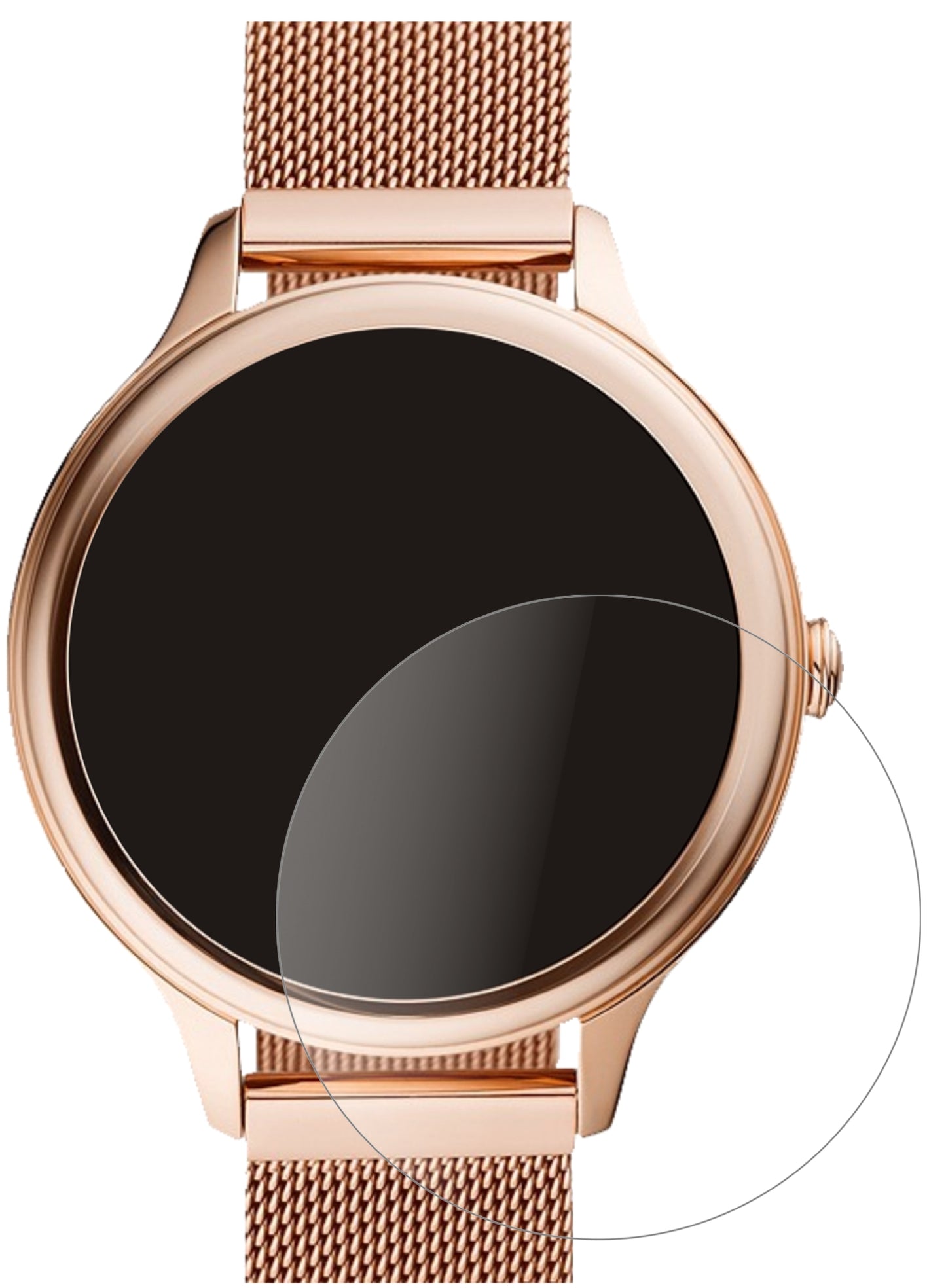 FossilGen 5E (42mm) mit aufgebrachter dipos Panzerfolie, die lästige Fingerabdrücke minimiert