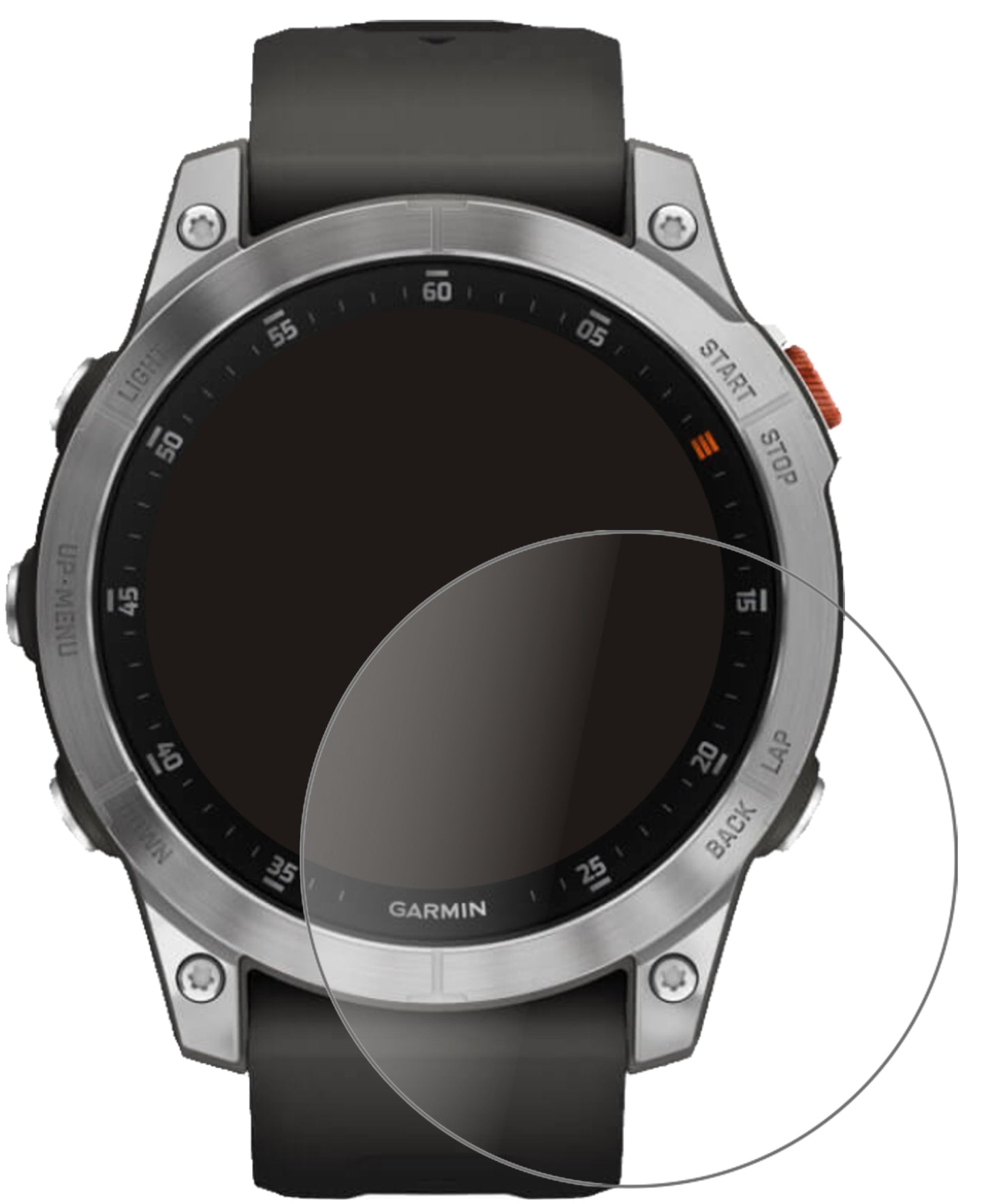 GarminEpix Gen 2 mit aufgebrachter dipos Panzerfolie, die lästige Fingerabdrücke minimiert