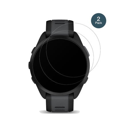 GarminForerunner 165 mit aufgebrachter dipos Panzerfolie, die lästige Fingerabdrücke minimiert