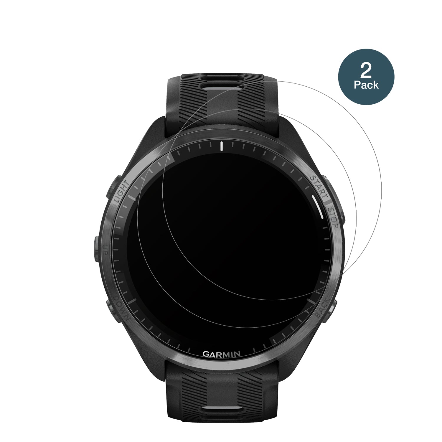 GarminForerunner 965 mit aufgebrachter dipos Panzerfolie, die lästige Fingerabdrücke minimiert