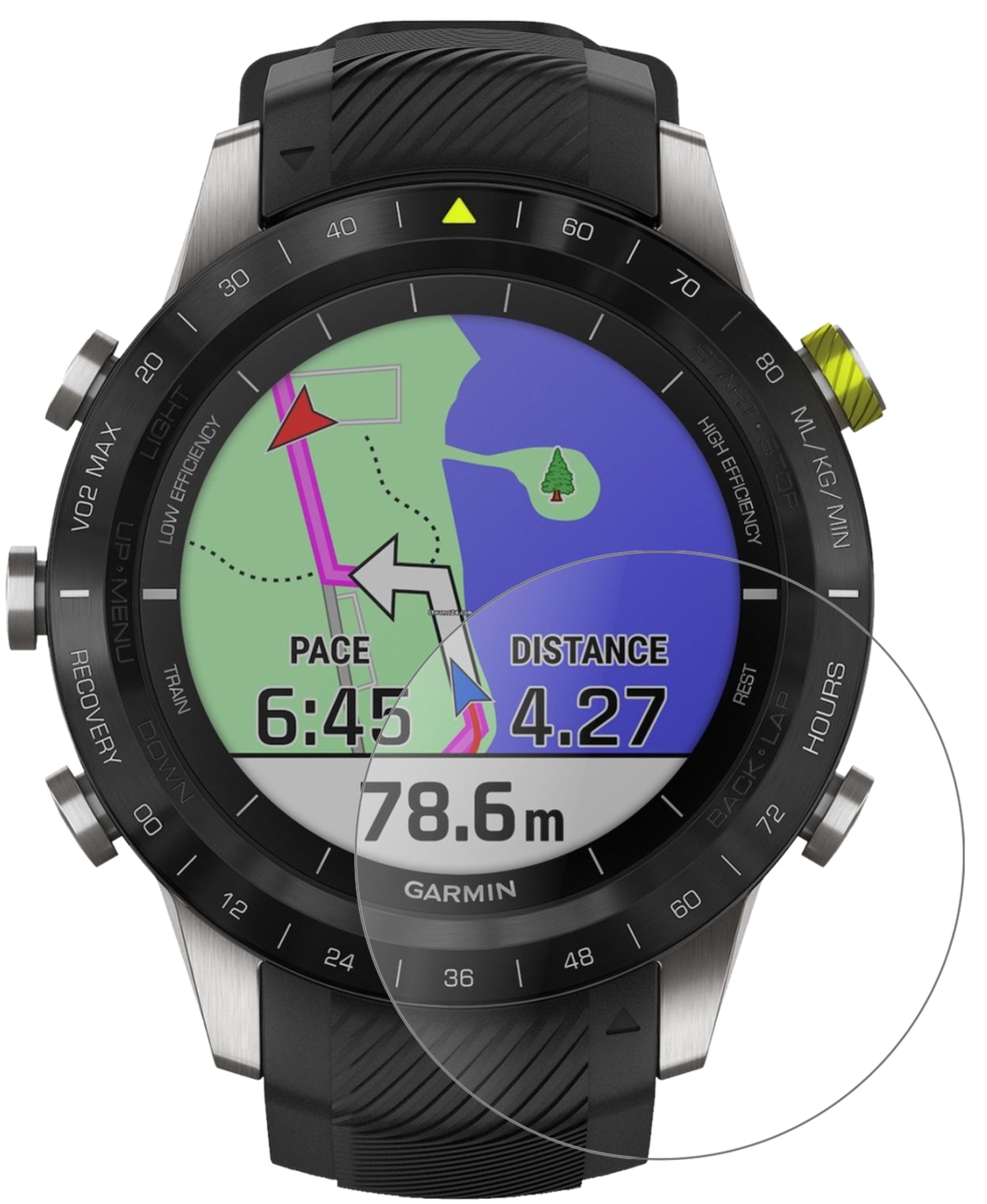 GarminMARQ Athlete mit aufgebrachter dipos Panzerfolie, die lästige Fingerabdrücke minimiert