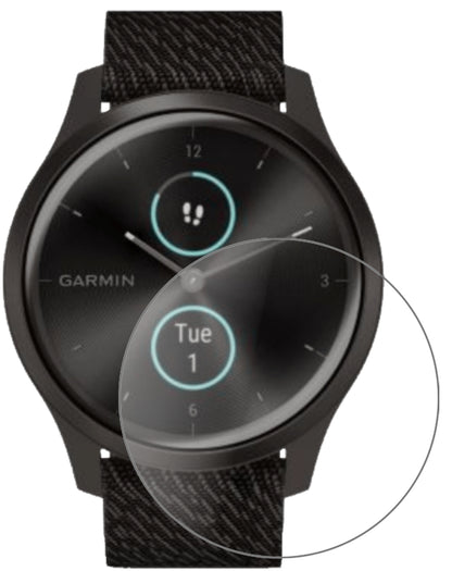 GarminVivomove Style mit aufgebrachter dipos Panzerfolie, die lästige Fingerabdrücke minimiert