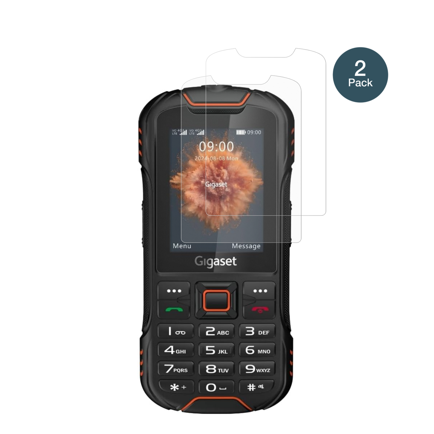 GigasetGLX8 Plus mit aufgebrachter dipos Panzerfolie, die lästige Fingerabdrücke minimiert