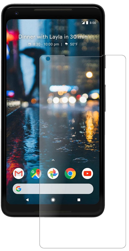 GooglePixel 2 XL mit aufgebrachter dipos Panzerfolie, die lästige Fingerabdrücke minimiert