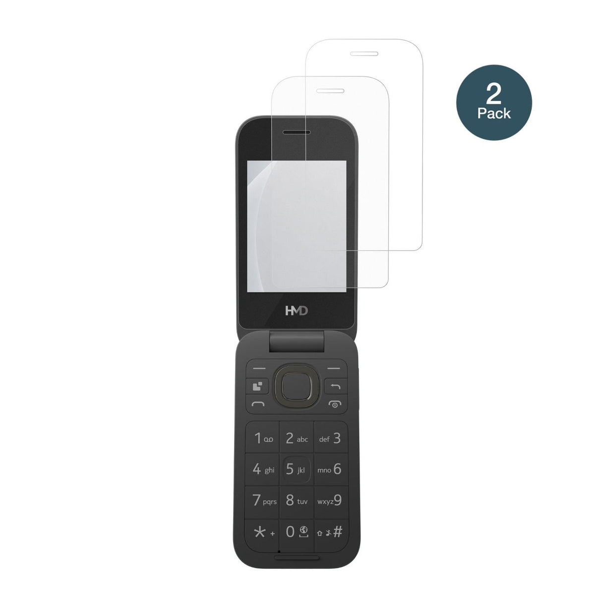HMD2660 Flip 4G mit aufgebrachter dipos Panzerfolie, die lästige Fingerabdrücke minimiert