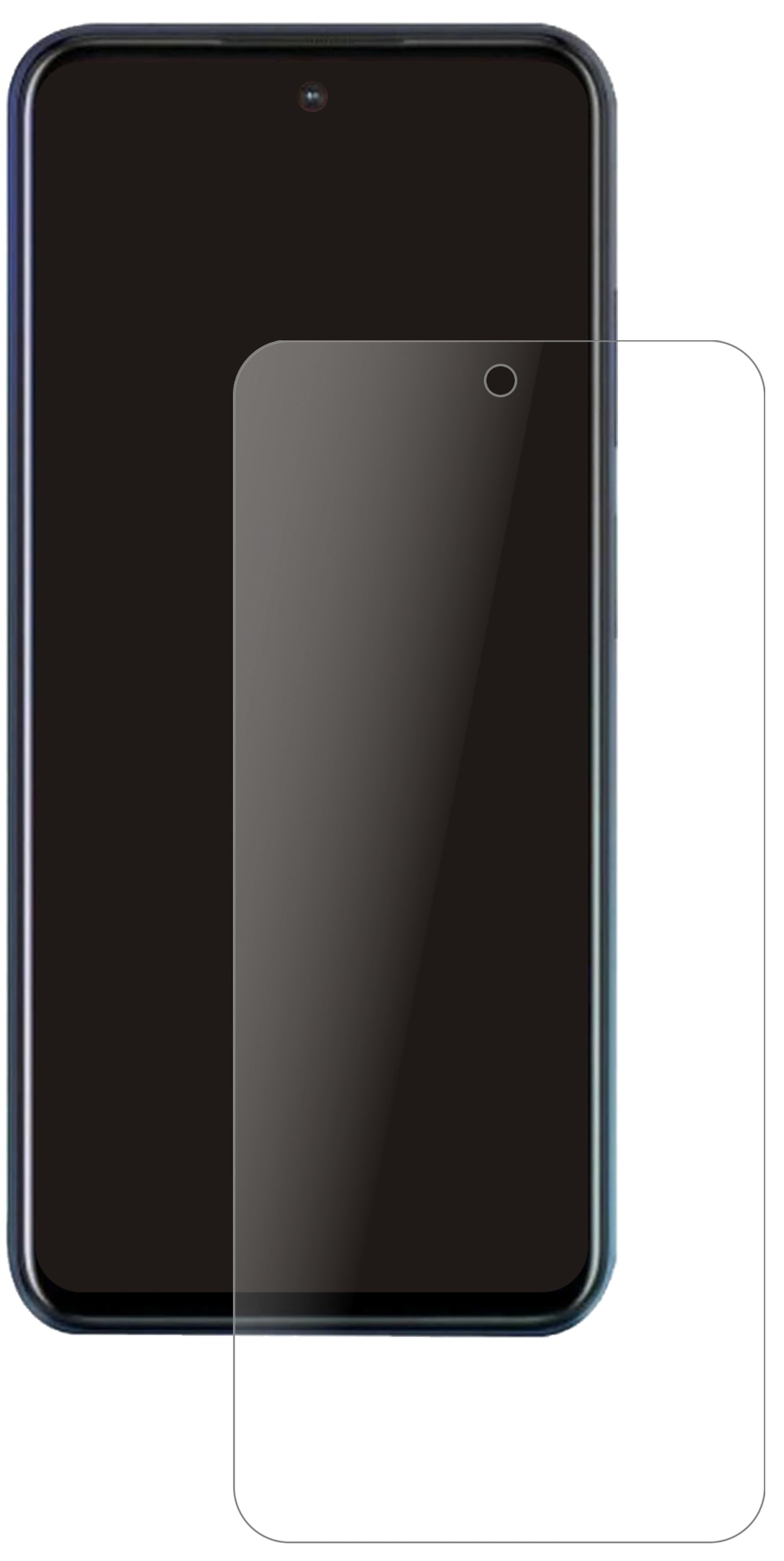 HTCDesire 21 Pro 5G mit aufgebrachter dipos Panzerfolie, die lästige Fingerabdrücke minimiert