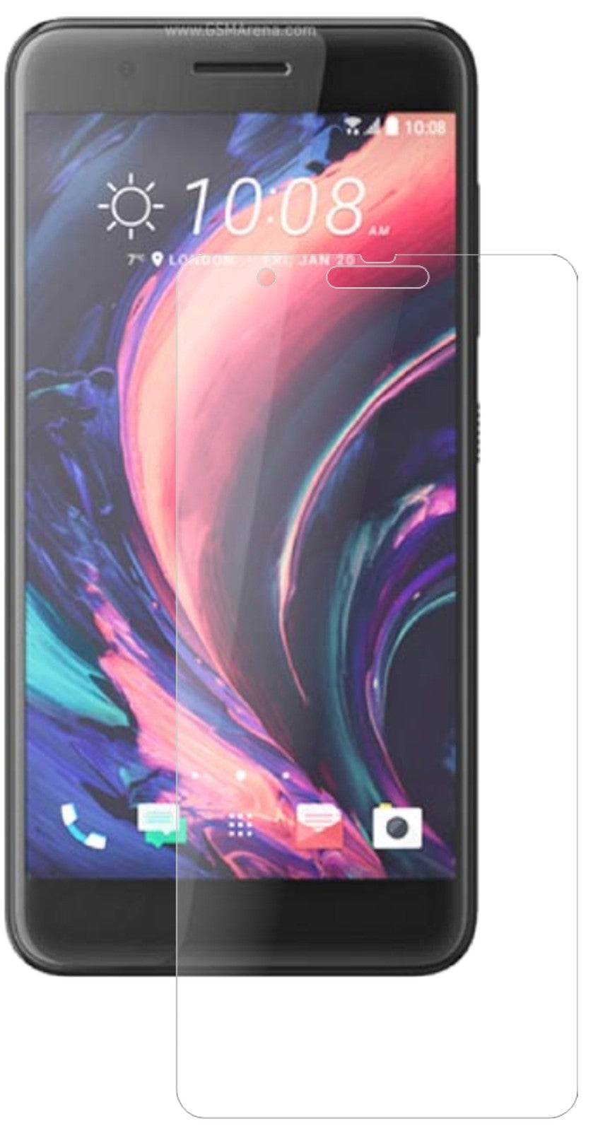 HTCOne X10 mit aufgebrachter dipos Panzerfolie, die lästige Fingerabdrücke minimiert