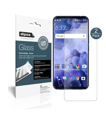 HTCU11 Plus mit aufgebrachter dipos Panzerfolie, die lästige Fingerabdrücke minimiert