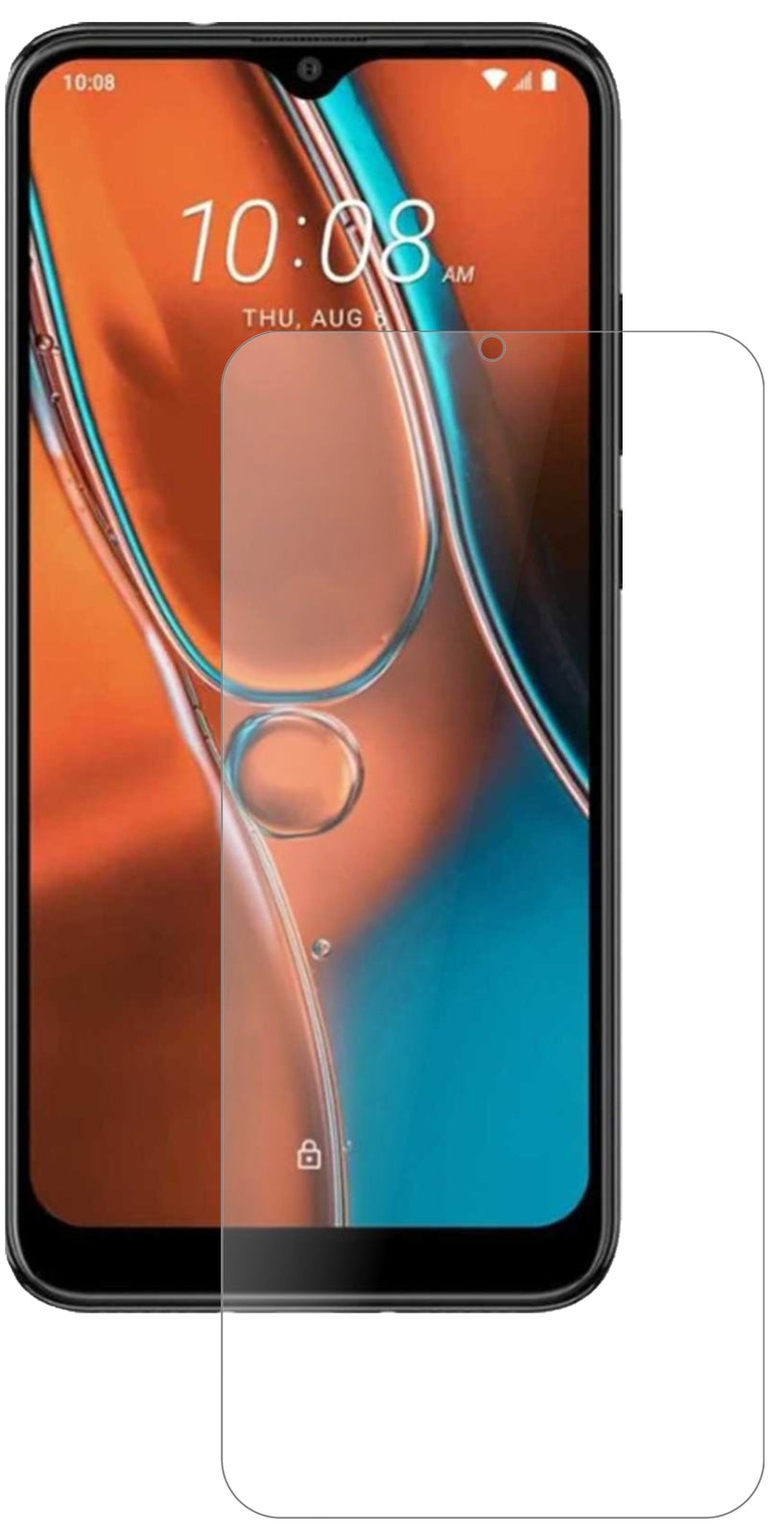 HTCWildfire E2 mit aufgebrachter dipos Panzerfolie, die lästige Fingerabdrücke minimiert
