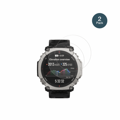 HuamiAmazfit T-Rex Ultra 2 mit aufgebrachter dipos Panzerfolie, die lästige Fingerabdrücke minimiert