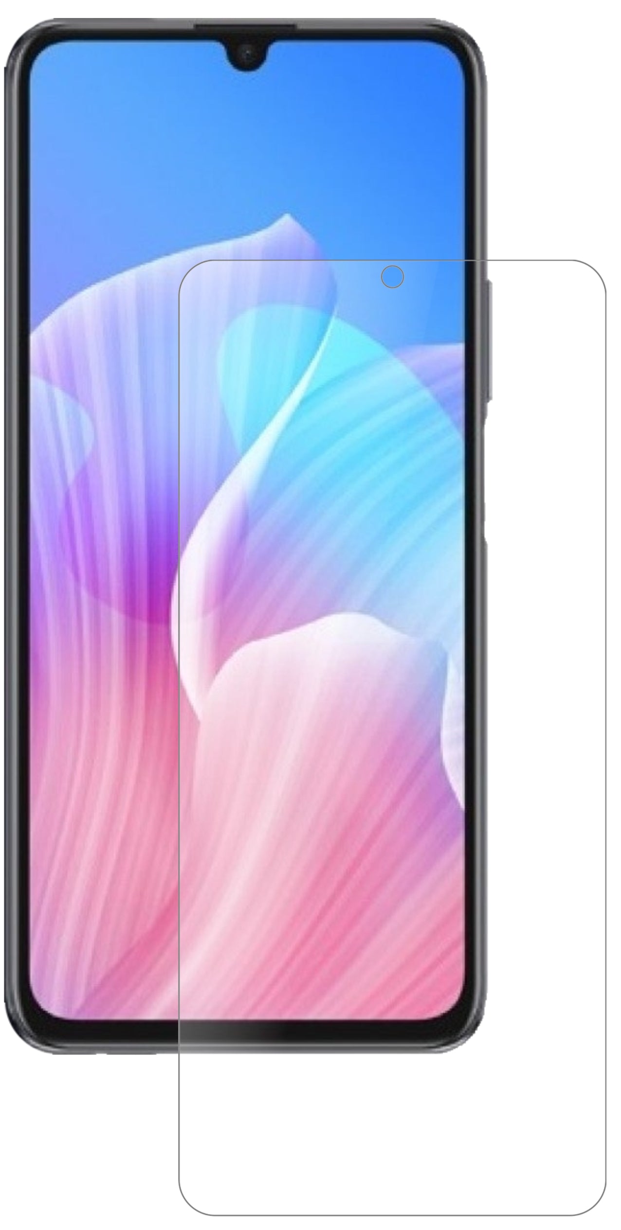 HuaweiEnjoy 20 Plus mit aufgebrachter dipos Panzerfolie, die lästige Fingerabdrücke minimiert