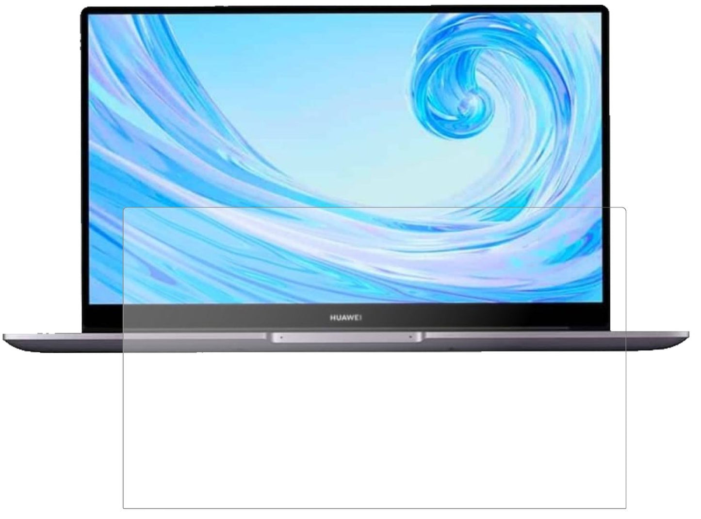 HuaweiMateBook D15 mit aufgebrachter dipos Panzerfolie, die lästige Fingerabdrücke minimiert
