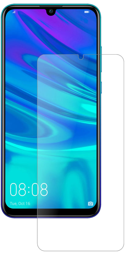 HuaweiP Smart (2019) mit aufgebrachter dipos Panzerfolie, die lästige Fingerabdrücke minimiert