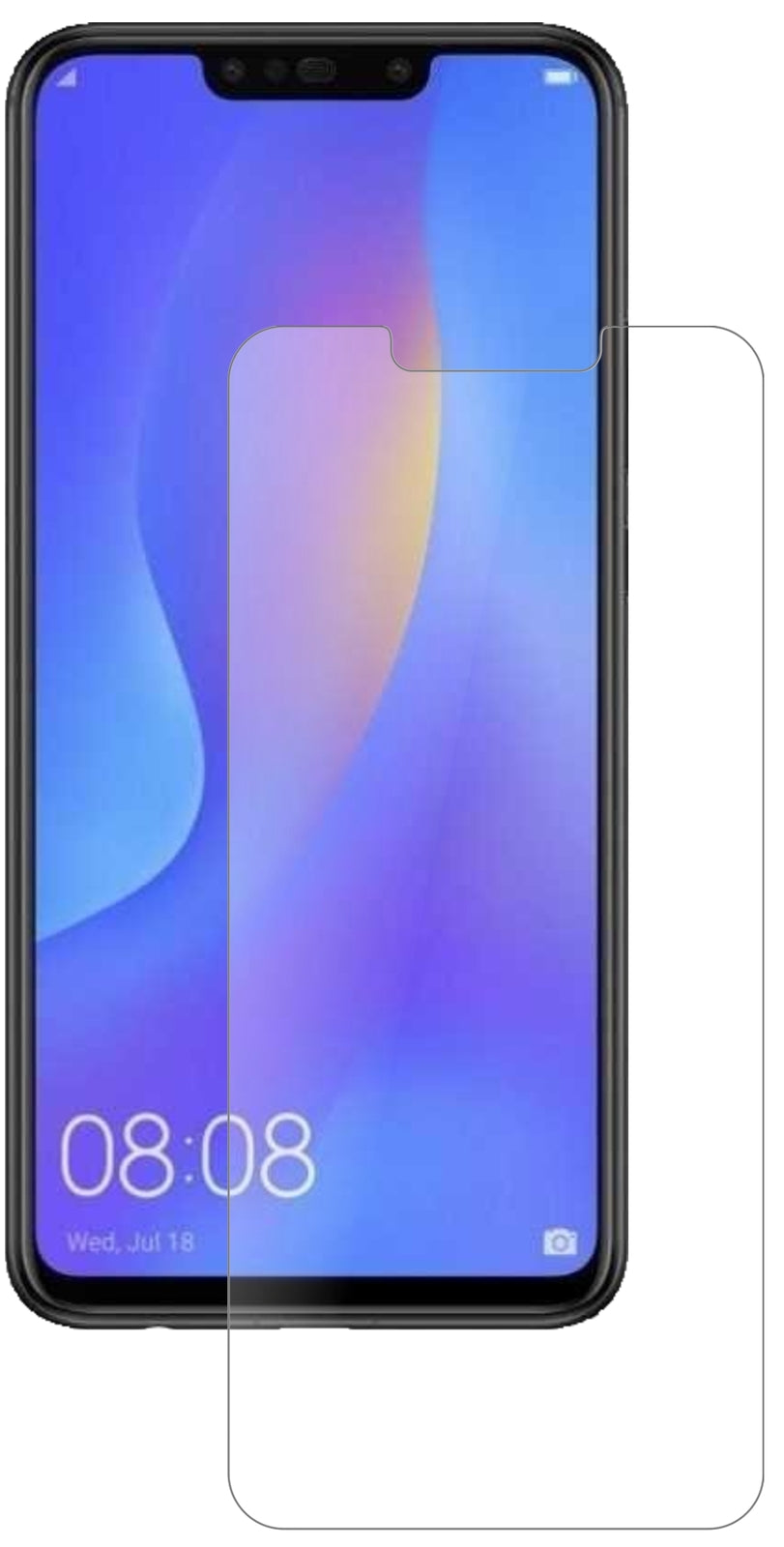 HuaweiP Smart Plus mit aufgebrachter dipos Panzerfolie, die lästige Fingerabdrücke minimiert