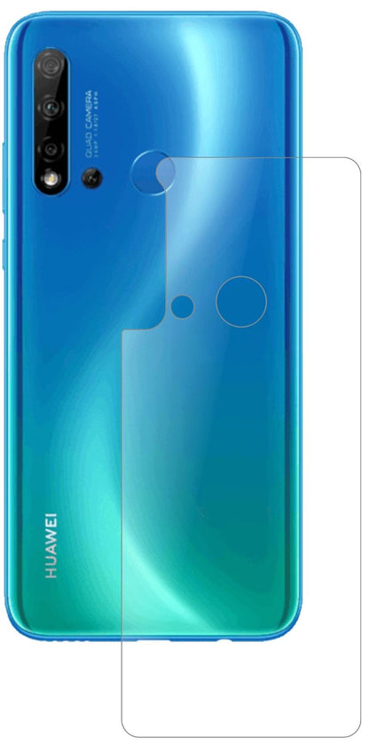 HuaweiP20 lite (2019) Rückseite mit aufgebrachter dipos Panzerfolie, die lästige Fingerabdrücke minimiert